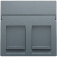 Niko 220-65200 Centraalplaat data 2x RJ, Alu grey coated