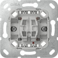 Gira 312500 Basiselement tastschakelaar 10 AX 250 V~ Serieschakelaar Zonder wip 2-voudig