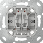 Gira 312800 Basiselement tastschakelaar 10 AX 250 V~ Wisselschakelaar 2-voudig Zonder wip