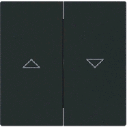 Busch Jaeger 1785 JA-45M Busch-art linear Bedieningswip met symbool Symbool "pijlen" Jaloezie 2-voudig Zwart mat