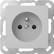 Gira 4485015 Systeem 55 Wandcontactdoos met aardingspen CEBEC 16 A 250 V~ Grijs mat (
