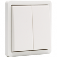 Niko 701-35000 Spuitwaterdichte, niet-verlichtbare dubbele drukknop 10A met 2 N.O.- of N.G.-contacten, exclusief opbouwdoos, White
