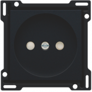 Niko 161-66501 afwerkingsset voor stopcontact zonder aarding met kinderveiligheid, Black coated