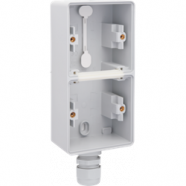 Niko 700-84251 Dubbele, verticale spuitwaterdichte opbouwdoos met één M20-ingang met wartel voor de inbouw van twee functies, Grey
