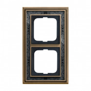 Busch Jaeger 1722-843 Busch-dynasty Afdekraam 2-voudig Messing Antiek Decor Antraciet