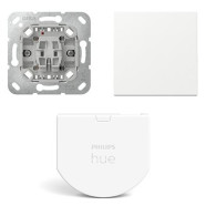 Gira Wipdrukcontact met Hue wandschakelaarmodule en Wip Zuiver wit glanzend