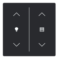 Busch Jaeger LFDW/A.2.63.11-885 Future Linear Afdekking 2-voudig wip voor keypad met symbool “Dimmen/Jaloezie" Zwart mat