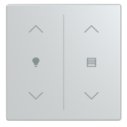 Busch Jaeger LFDW/A.2.63.11-83 Future Linear Afdekking 2-voudig wip voor keypad met symbool “Dimmen/Jaloezie" Aluzilver