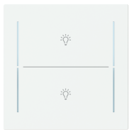  Busch Jaeger LFBT/A.2.70.11-44M Busch-art linear Afdekking 2-voudig voor keypad met symbool “Verlichting” Studiowit mat