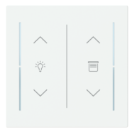 Busch Jaeger LFDW/A.2.70.11-44M Busch-art linear Afdekking 2-voudig wip voor keypad met symbool “Dimmen/Jaloezie" Studiowit mat