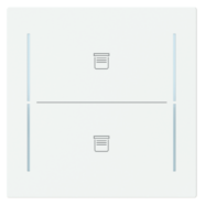 Busch Jaeger LFJT/A.2.70.11-44M Busch-art linear Afdekking 2-voudig wip voor keypad met symbool “dimmen" Studiowit mat