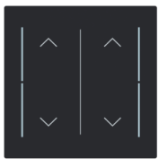 Busch Jaeger LFAW/A.2.70.11-45M Busch-art linear Afdekking 2-voudig wip voor keypad met symbool “omhoog omlaag" Zwart mat