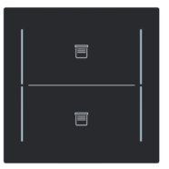 Busch Jaeger LFJT/A.2.70.11-45M Busch-art linear Afdekking 2-voudig wip voor keypad met symbool “dimmen" Zwart mat