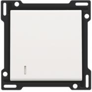 Niko 154-60005 Afwerkingsset met lens voor enkelvoudige schakelaar of drukknop, White coated