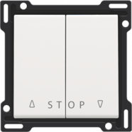Niko 154-65918 afwerkingsset voor tweevoudige rolluikdrukknop voor elektronische sturingen, White coated