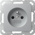 Gira 448526 Systeem 55 Wandcontactdoos met aardingspen CEBEC 16A 250V Kleur aluminium