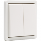Niko 701-35000 Spuitwaterdichte, niet-verlichtbare dubbele drukknop 10A met 2 N.O.- of N.G.-contacten, exclusief opbouwdoos, White