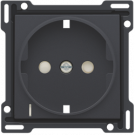 Niko 122-66908 afwerkingsset voor wandcontactdoos met randaarde, kinderveiligheid en spanningsaanduiding, Anthracite