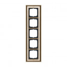 Busch Jaeger 1725-846 Busch-dynasty Afdekraam 5-voudig Messing antiek Decor Ivoorwit