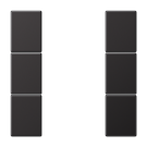 Jung AL 2503 TSA D Tasterset 3-voudig compleet Dark (gelakt aluminium)