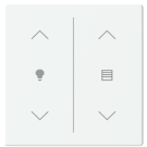 Busch Jaeger LFDW/A.2.63.11-884 Future Linear Afdekking 2-voudig wip voor keypad met symbool “Dimmen/Jaloezie" Studiowit mat