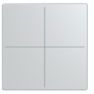 Busch Jaeger LFW/A.4.63.11-83 Future Linear Afdekking 4-voudig voor keypad Aluzilver