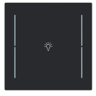 Busch Jaeger LFB/A.1.70.11-45M Busch-art linear Afdekking 1-voudig voor keypad met symbool “Verlichting” Zwart mat