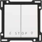 Niko 154-65918 afwerkingsset voor tweevoudige rolluikdrukknop voor elektronische sturingen, White coated