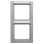 Berker 10126014 Q.1 Afdekraam 2-voudig met tekstveld, Alulook soft-finish Verticaal