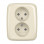 Busch Jaeger 202 UJR-212 Busch-Duro 2000 Dubbele wandcontactdoos zonder randaarde Crème-wit