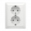 Busch Jaeger 202 EUJR-914 Busch-balance Dubbele wandcontactdoos met randaarde Wit (voor enkele inbouwdoos)