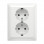Busch Jaeger 202 EUJRB-914 Busch-balance Dubbele wandcontactdoos met randaarde Wit Safety+ (voor enkele inbouwdoos)