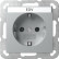 Gira 445726 Systeem 55 Wandcontactdoos met randaarde 16A 250V met tekstkader Kleur aluminium
